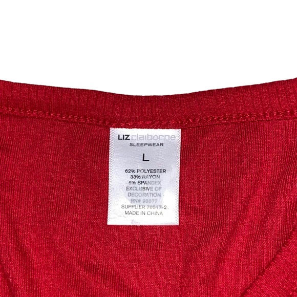 Liz Claiborne Red Sleepwear Top - Women’s Large - Picture 9 of 10